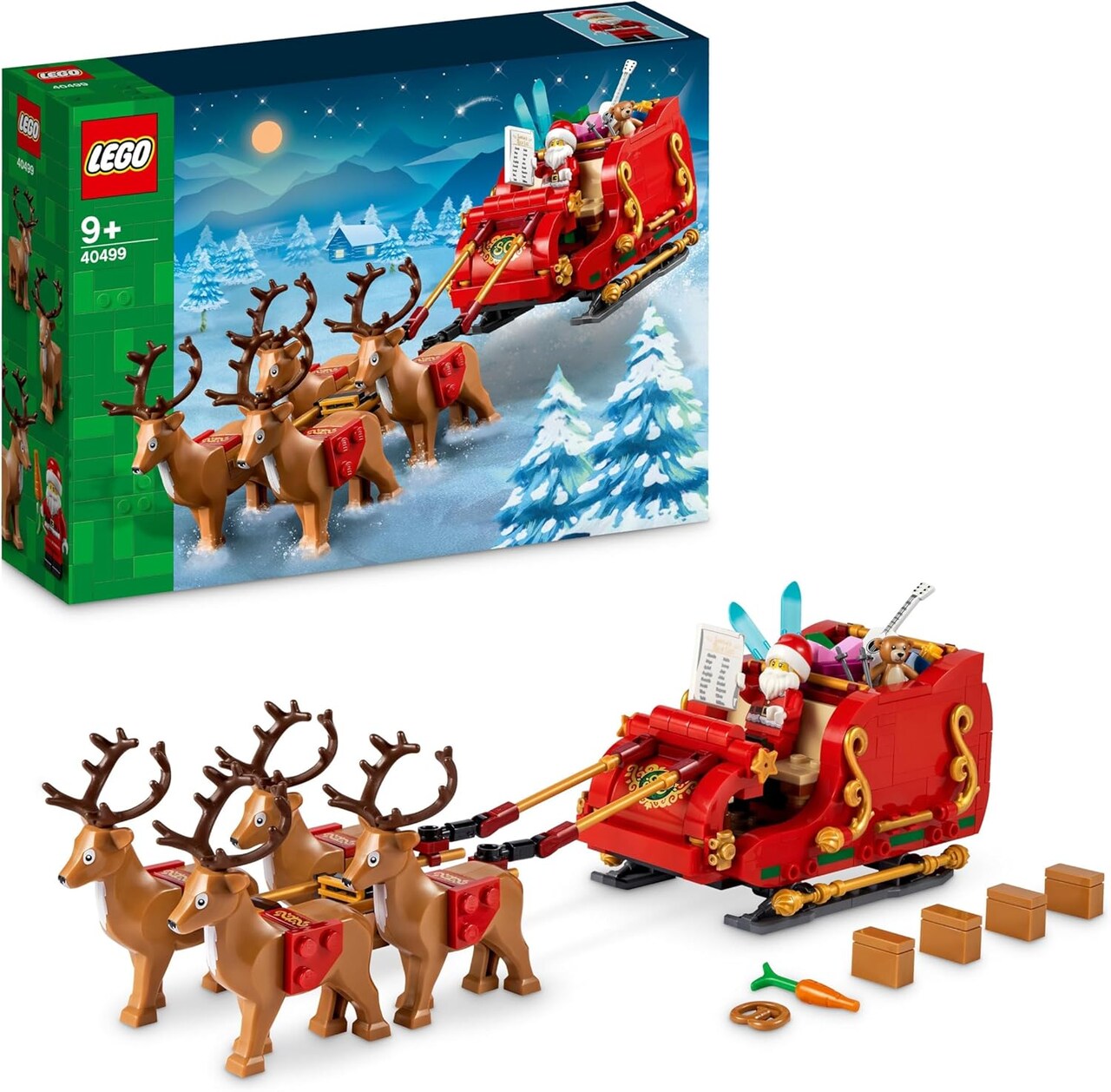 Santa’s Sleigh Building Toy – Christmas Decoration Set with Santa Claus Figurine & Reindeer, Indoor Holiday Activity for Kids Ages 9+, Gift for Boys & Girls (40499)